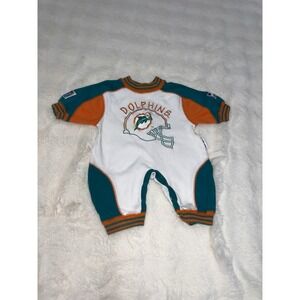 Vintage Baby Miami Dolphins NFL Football Bodysuit Sleepwear Touchdown Club